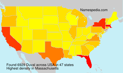 Surname Duval in USA