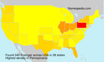 Surname Ensinger in USA