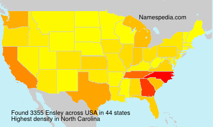 Surname Ensley in USA