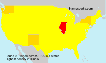 Surname Etingen in USA