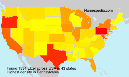 Surname Etzel in USA
