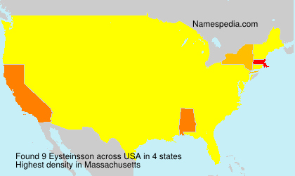 Surname Eysteinsson in USA