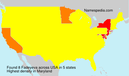 Surname Fadeyeva in USA Surname Fadeyeva in USA