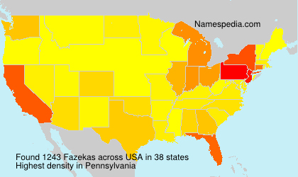Surname Fazekas in USA