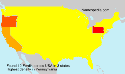 Surname Ferdik in USA