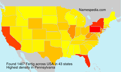Surname Fertig in USA