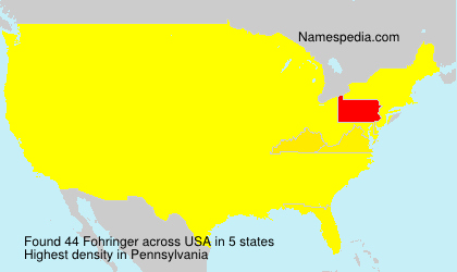 Surname Fohringer in USA
