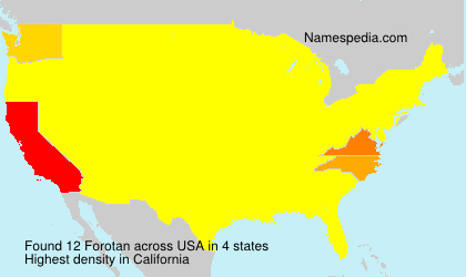 Surname Forotan in USA