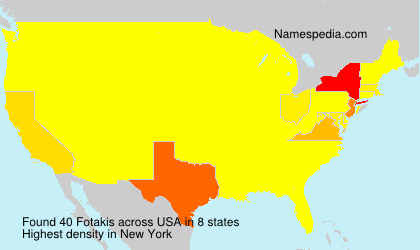 Surname Fotakis in USA Surname Fotakis in USA