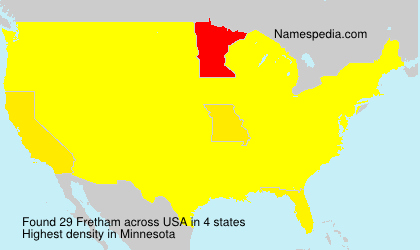 Surname Fretham in USA