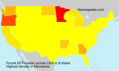 Surname Frosaker in USA