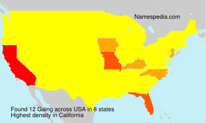 Surname Gaing in USA