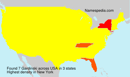 Surname Gardinski in USA