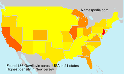 Surname Gavrilovic in USA