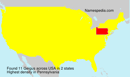 Surname Geigus in USA