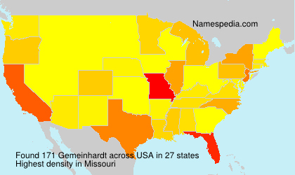 Surname Gemeinhardt in USA