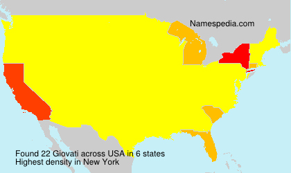 Surname Giovati in USA