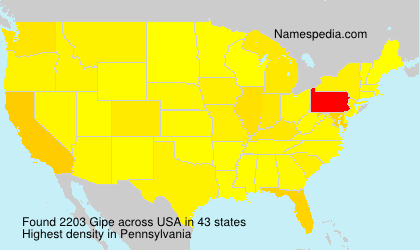 Surname Gipe in USA