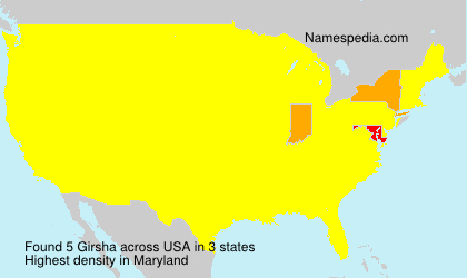 Surname Girsha in USA