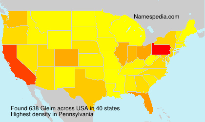 Surname Gleim in USA