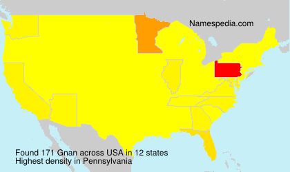 Surname Gnan in USA