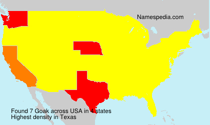 Surname Goak in USA