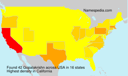 Surname Gopalakrishn in USA Surname Gopalakrishn in USA