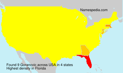 Surname Goranovic in USA