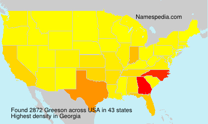 Surname Greeson in USA
