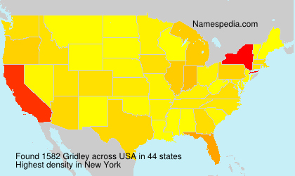 Surname Gridley in USA