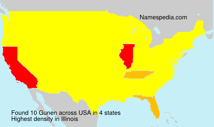 Surname Gunen in USA