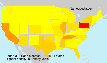 Surname Hannis in USA
