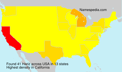 Surname Hariz in USA