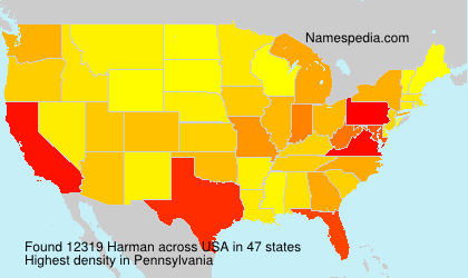 Surname Harman in USA