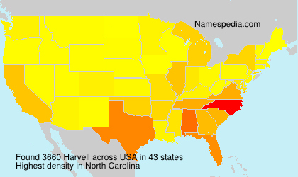 Surname Harvell in USA
