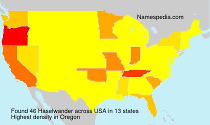 Surname Haselwander in USA