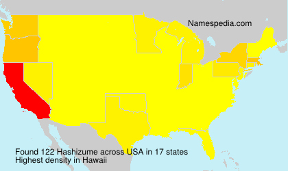 Surname Hashizume in USA