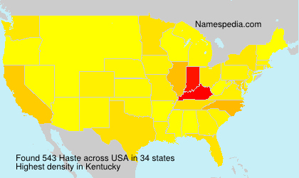 Surname Haste in USA