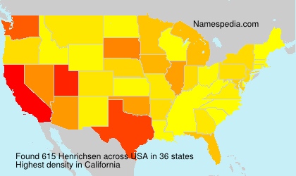 Surname Henrichsen in USA