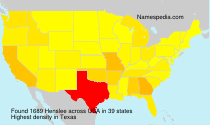 Surname Henslee in USA Surname Henslee in USA