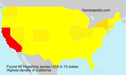 Surname Higashino in USA