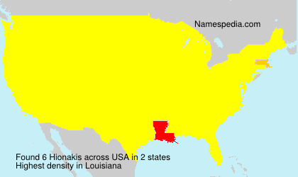 Surname Hionakis in USA Surname Hionakis in USA