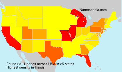 Surname Hoenes in USA