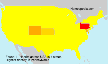 Surname Hoeritz in USA