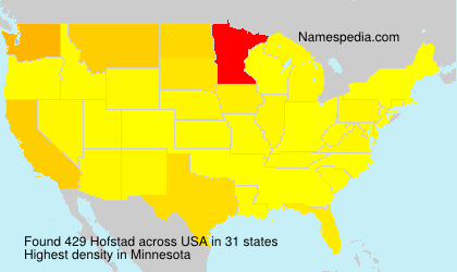 Surname Hofstad in USA