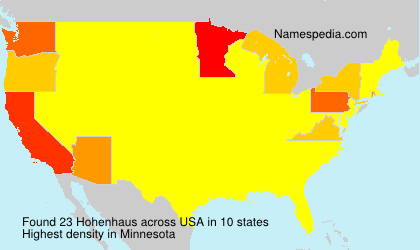 Surname Hohenhaus in USA