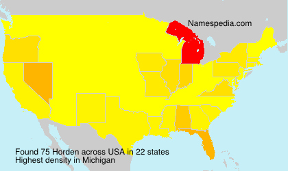 Surname Horden in USA