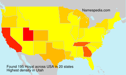 Surname Hoyal in USA