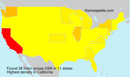 Surname Inton in USA
