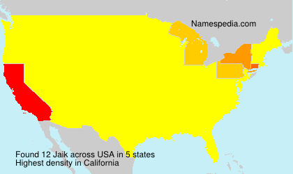 Surname Jaik in USA